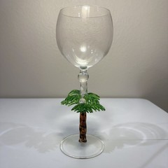 Yurana Hand Blown 3D Palm Tree Wine Glass