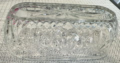 Clear Cristal D’Arques-Durand Butter Dish LID ONLY 6-Sided Stem 6-1/8″ x 2-7/8″