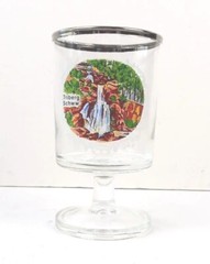 Silver Rimmed Triberg Schww 4″ Stem Glass France (bin SS)