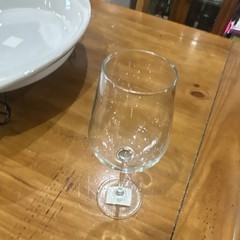Clear Glass Wine Glass Round Shape Glossy Finish Glass Drinkware Unisex Adults