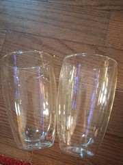 Clear Bodum Blown Thermo Double Wall Tall Flat Glass Tumblers 6 » Set of 2