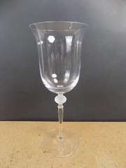 6 Sasaki Crystal Isabelle Water Goblets Frosted Petal Ball Stem (it#bx)