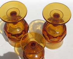 3 VTG AMBER COLONY PARK LANE GOBETS INDIANA GLASS 2 @ 8ozs & 1 @ 4ozs