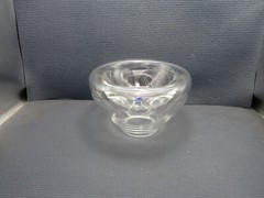 Lenox Crystal Fresco Collection Blue Dot Design Heavy Round Bowl 8″W x 5″T