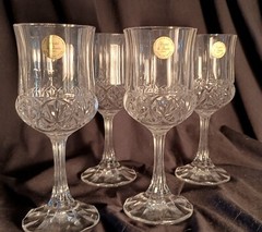 Fascination by CRISTAL DE FLANDRE Lead Crystal Water Goblet/Wine Glass-Set of 4