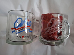 2 Piece Different Ohio Bicentennial Cappuccino Glasses Clear White/color logo