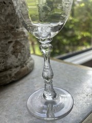 Vintage Set of 4 Fostoria Navarre Clear Crystal Large Claret/Wine Goblet 6.5”