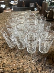 Hazel Atlas White Wheat w/ Gold Trim Drinking Glasses Set Of 16 Vintage G3 MCM