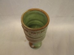 FRANKOMA Pottery Prairie Green Lord’s Supper Chalice Wine Goblet 7.5″ tall RARE