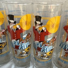 Jim Beam Drinking Glass Horse Racing Stakes Spiral 1988 Festival Lot Of 4 Box21