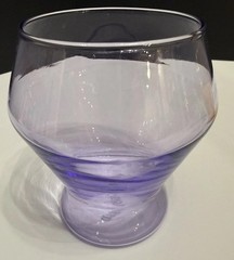 YIELD Retro Millennium 4 Multi-Colored Glasses Goblets Pink Lavender Green Amber