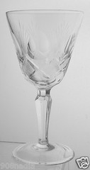 VINTAGE FINE CUT GLASS OR CRYSTAL WINE/WATER SET 6 NAPOLI FAN/THUMBPRINT