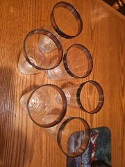 Dorothy Thorpe Style Silver Rim Highball Glasses (6) Mid Century Cocktails