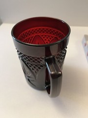 Vintage Luminarc 4″ Ruby Red Glass Mugs Made in France Set of 4 NEW IN BOX
