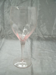 Vtg Unknown Mfg Optic Pink Set of 4~8-1/8″ Water Goblets Wine Glasses Stunning 2