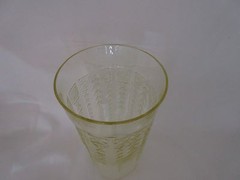 Hocking Princess Ice Tea Flat Tumblers 5 1/4″ Topaz Yellow Set of 4 Excellent