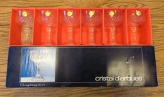 Cristal D’Arque longchamp coupe Tall Sherbet FRENCH heavy Lead Crystal Set Of 6