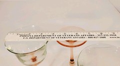 4 Americana Rose by Cristal D’Arques-Durand Water Goblets Glows Blue Pink 7in