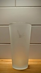 Grey Goose 6.75″ Frosted Glass Tumbler Etched Cut to Clear Grey Goose Logo