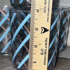 Acrylic Vintage 1970’s Tumblers Teal And Brown Criss Cross Pattern