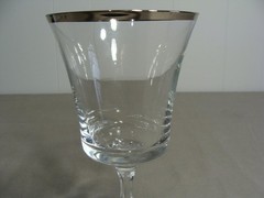 5 Fostoria Crystal Water Goblets In The Sheffield Pattern With Platinum Rim