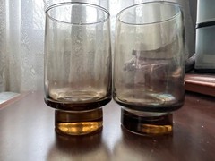 Libbey 1970 Tawny Accent Flat Tumbler Glass Set (2)