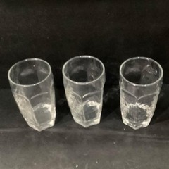Libbey Chivalry Textured Tumblers, Set of 3, Vintage Clear Glasses, Drinkware
