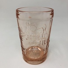 Tiara Indiana Glass Pink Child’s Nursery Rhyme Tumblers & Pitcher Beverage Set