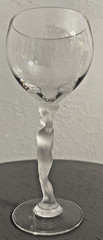 Vintage Bayel France Crystal Goblet Frosted Female Figure Stem Art Nouveau Wine