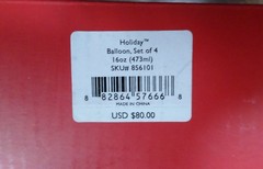 Lenox Holiday Wine Glass Set Of 4 Stemware 16oz Gold Trim Holly Berry New In Box