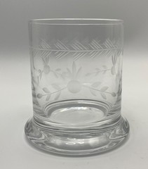 Vintage Etched Floral Glass Bedside Carafe & Tumbler Water Set.