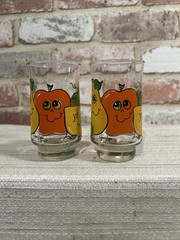 Vintage Nancy Lynn Anthropomorphic Fruit 4″ Tall Juice Glasses