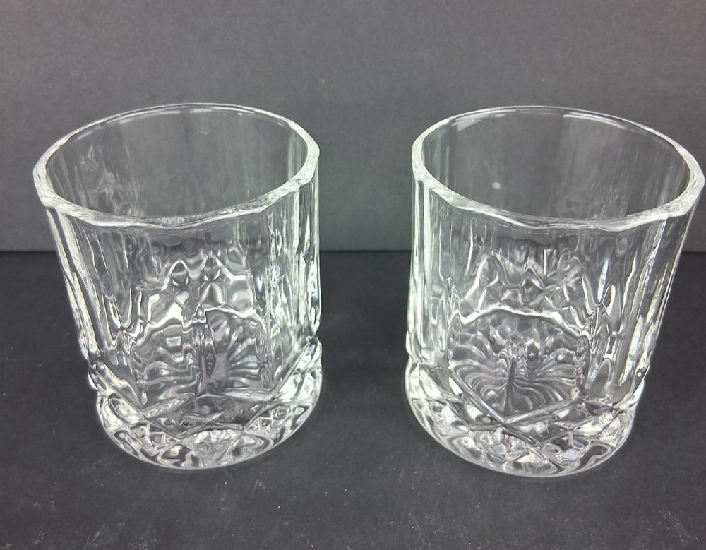 Royal Crystal Rock (RCR) OPERA Old Fashioned Lead Crystal Lowball Tumblers 2 pc