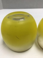 VTG BLENDO 3 Rolly Poly Glasses Yellow Sherbet 1950s