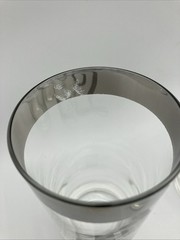 Vintage Queens Lusterware Silver Band Monogram «L» Highball Glasses Set of 6