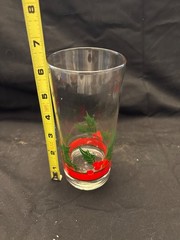 5 holiday themed holly berry 16 oz. Tall tumblers/barware. Excellent condition.