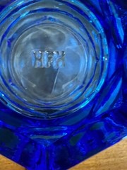 Vtg Fostoria Argus Blue Henry Ford Museum HFM Set of 4 Juice Glasses 2 7/8″