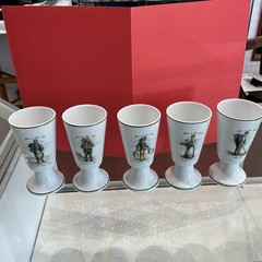 Vintage Footed French Wine Cup Tradition CNP France set of 5,