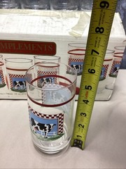 8 Century Fannie’s Farm 16 Oz Tumbler Glasses Set Cow Country Kitchen Lot