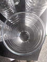 Set of 6 Vintage Libbey Glass Tumblers Clear Manhattan Ribbed Tall 7″ 14oz