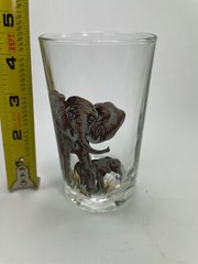 Elephant Highball Glass Stemless Drinking 8 oz Nice Art Works Hand Printed C71