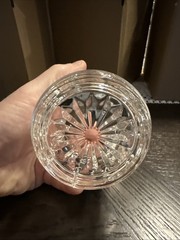 Vintage Low-ball, Double Old Fashioned 4in Pressed Glass by American Cut Heavy