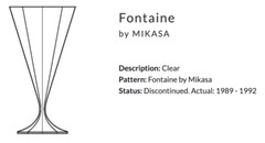 Pair Fontaine by MIKASA Water Goblet 6 7/8″ Germany clear crystal