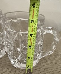 Tiffany & Co Crystal Beer Mugs Set of 2 Rock Ice Cut Clear Barware Luxury