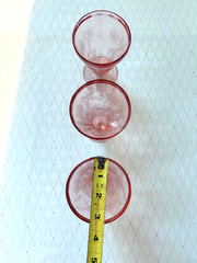 Vintage Pink Depression Floral Poinsettia Pattern Lot of 3 Glasses by Jeannette