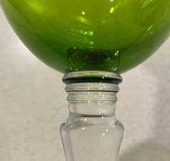 SAINT LOUIS Crystal Grand Lieu Hock Tall Wine Glass Chartreuse & Clear France