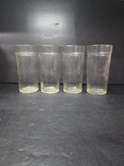 Kerr Clear Bark Textured Tumblers, Set of 4, Vintage 16 Oz Ice Drinking Glasses