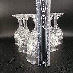 Vintage Westmoreland Della Robbia Clear Glass 8 fl. oz. Wine Goblet Set of 6