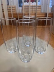 LOT OF FOUR MARTHA STEWART COLLECTION STEMLESS CHAMPAGNE FLUTE GLASSES