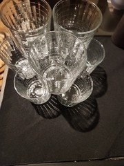 🔥 Vintage Pasabahce Optic Block Rocks Glasses Square Low Tumblers Set of 8 🥃